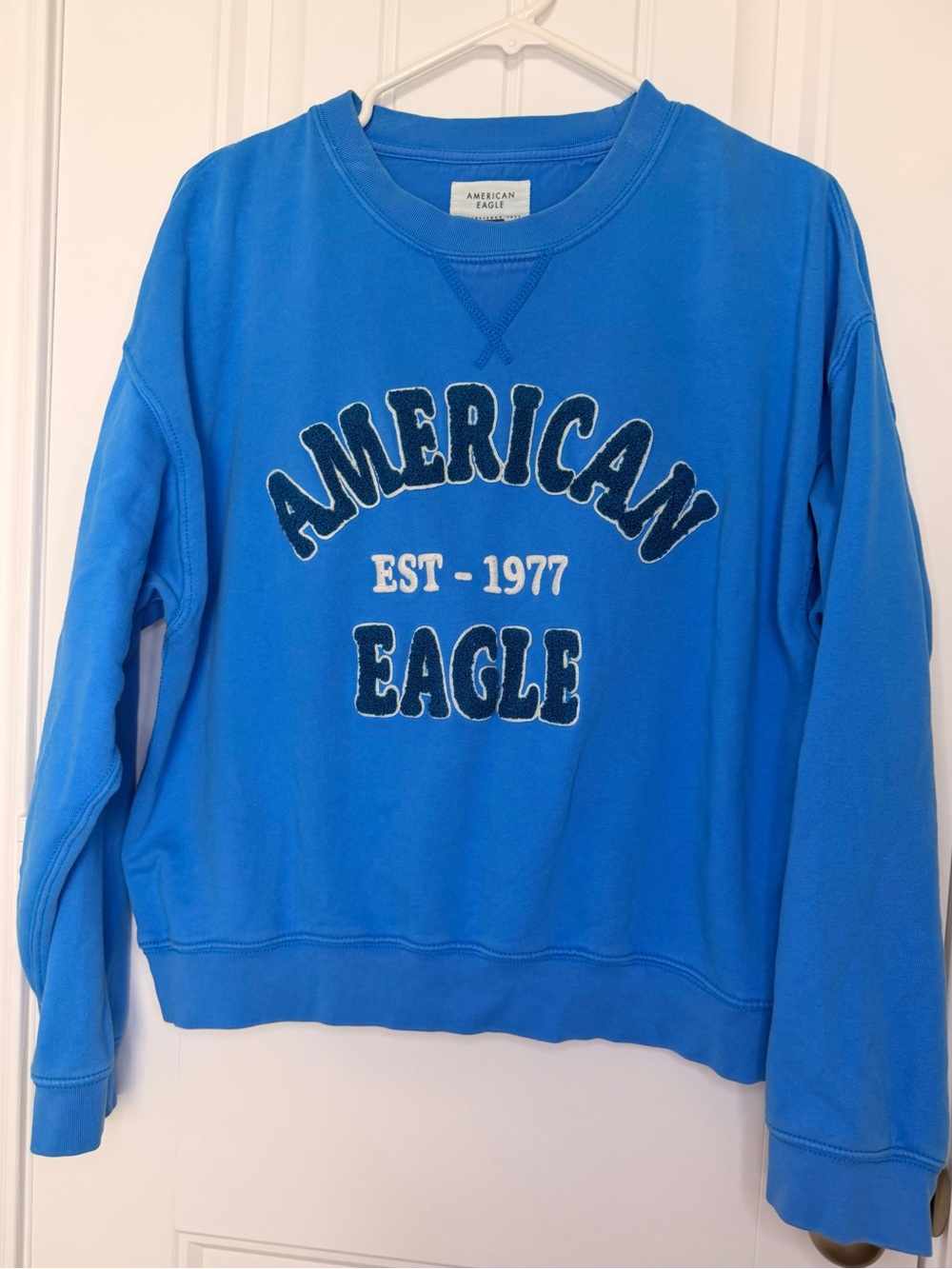 American Eagle Oversized Crewneck Sweatshirt Women's Sapphire Mist S Sm Pullover